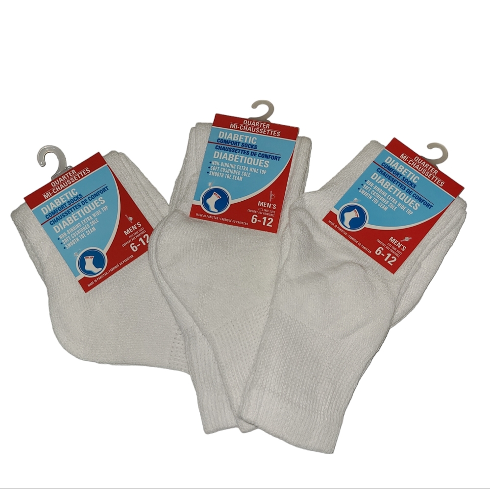 3 Pairs Special Quarter High Diabetic Comfort Socks